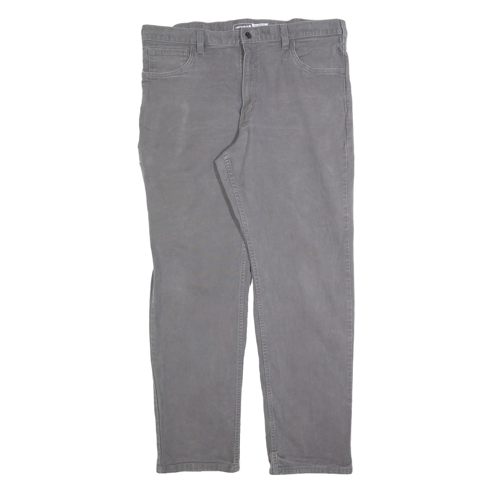 CARHARTT Mens Cotton Blend Grey Relaxed Straight Trousers W36 L32 Casual
