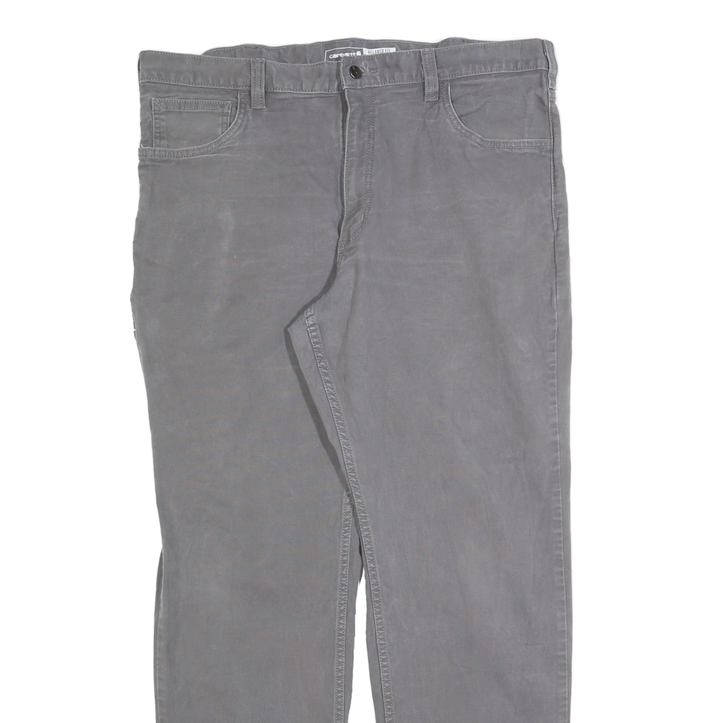 CARHARTT Mens Cotton Blend Grey Relaxed Straight Trousers W36 L32 Casual