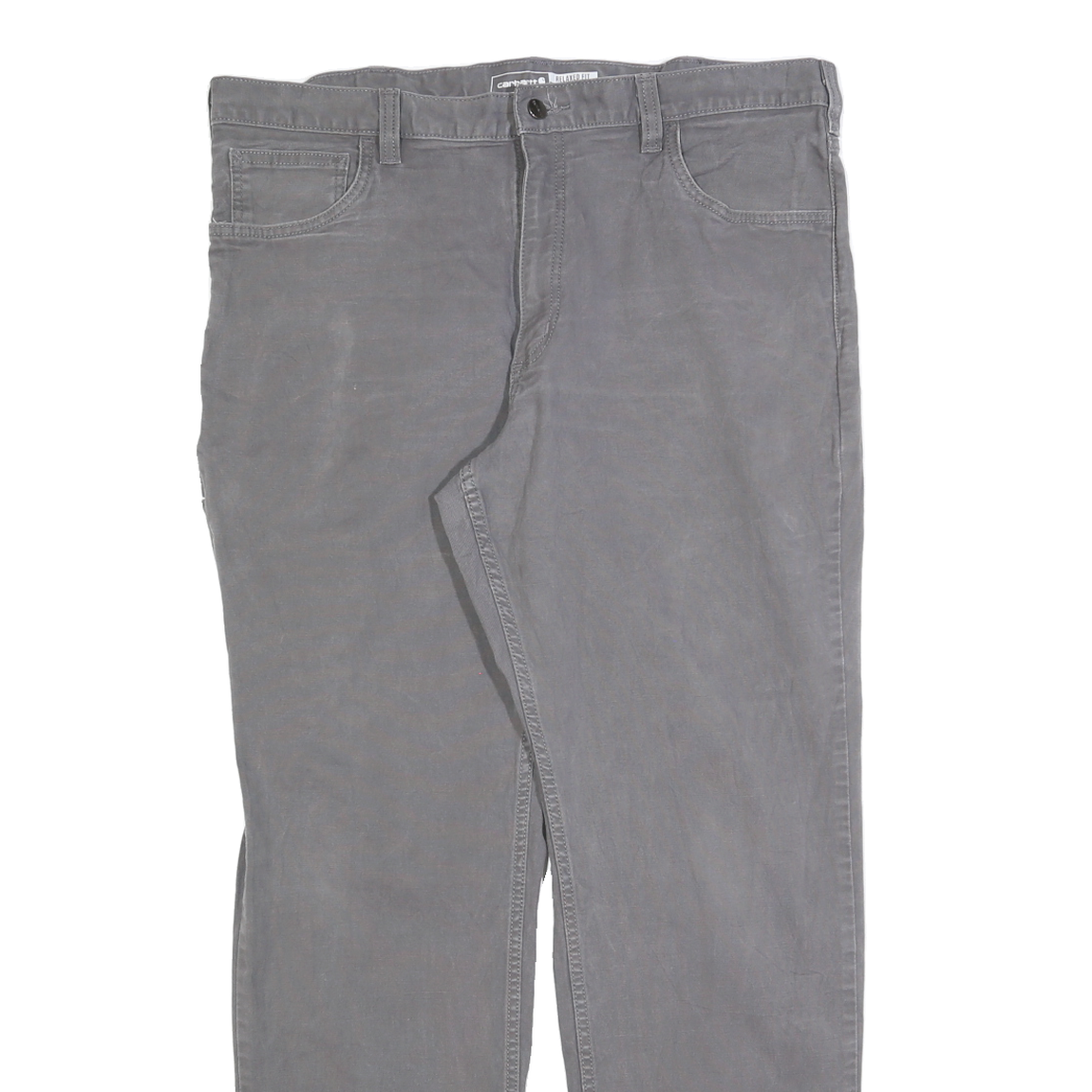 CARHARTT Mens Cotton Blend Grey Relaxed Straight Trousers W36 L32 Casual