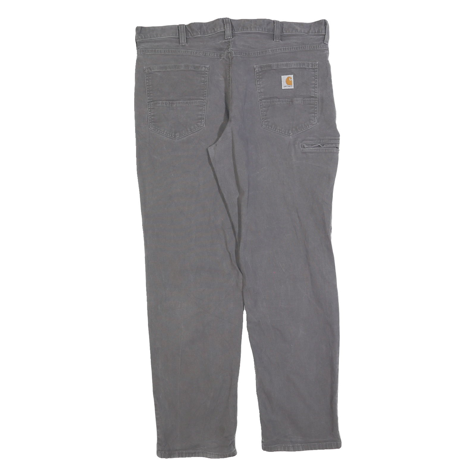 CARHARTT Mens Cotton Blend Grey Relaxed Straight Trousers W36 L32 Casual