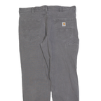 CARHARTT Mens Cotton Blend Grey Relaxed Straight Trousers W36 L32 Casual