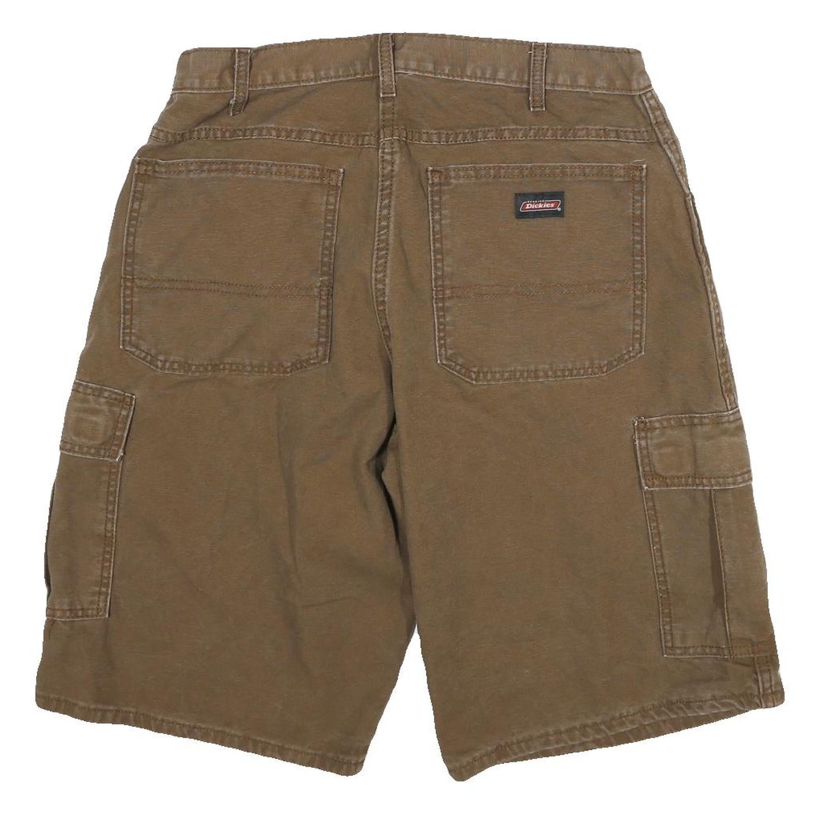 DICKIES Mens Cargo Brown Shorts XL W34 Workwear Cotton Blend Pockets