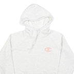 CHAMPION Womens White & Pink Logo Pullover Hoodie S Casual Sporty Sweatshirt