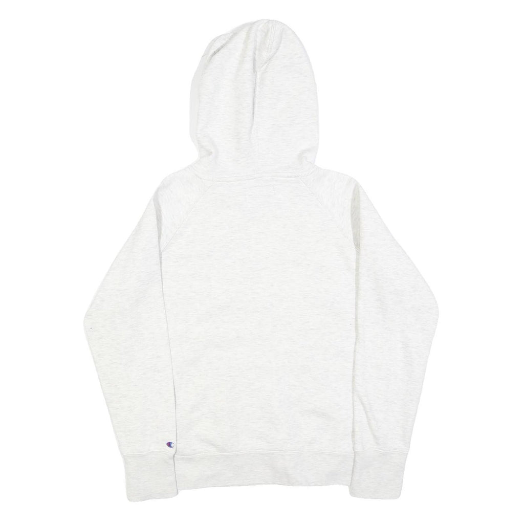 CHAMPION Womens White & Pink Logo Pullover Hoodie S Casual Sporty Sweatshirt