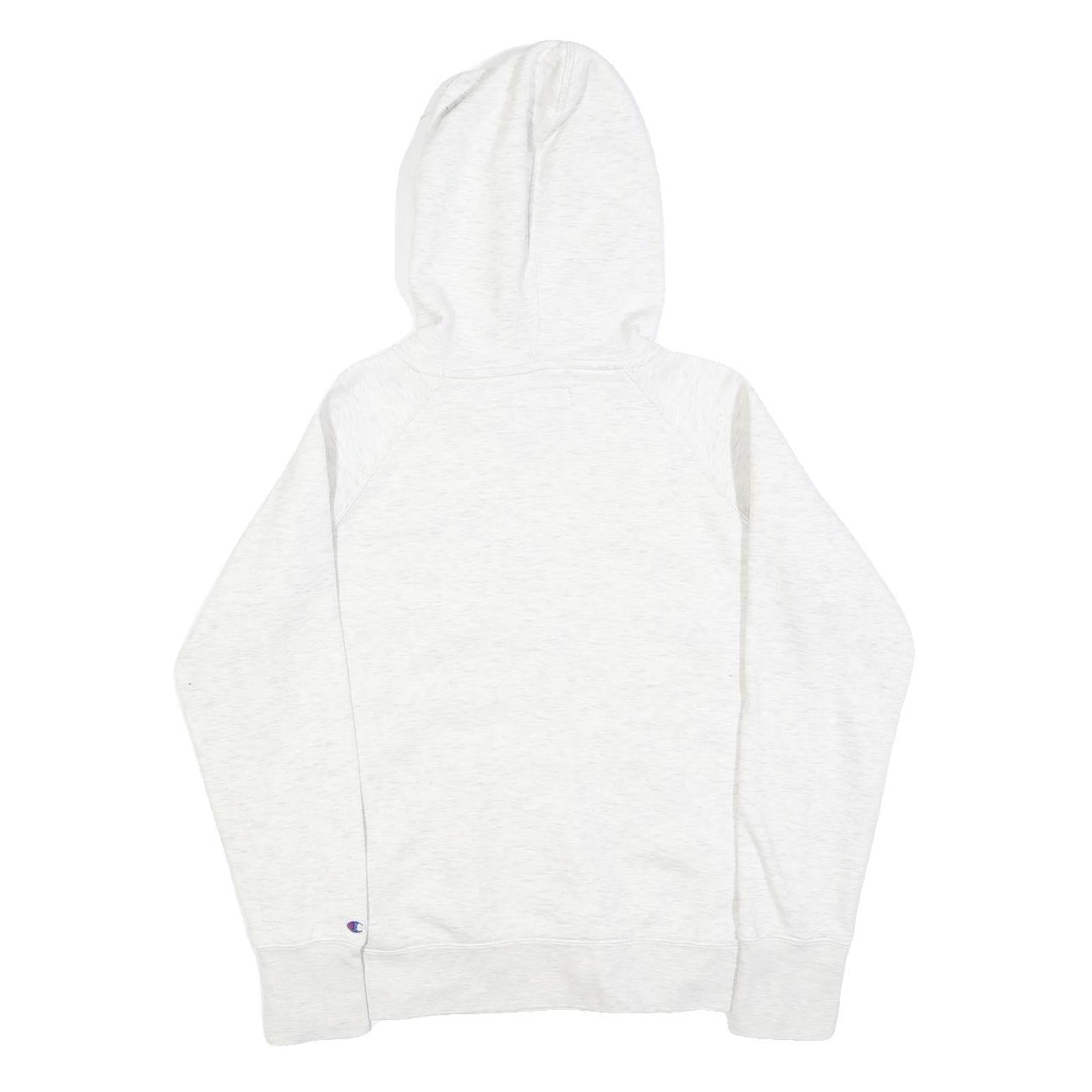 CHAMPION Womens White & Pink Logo Pullover Hoodie S Casual Sporty Sweatshirt