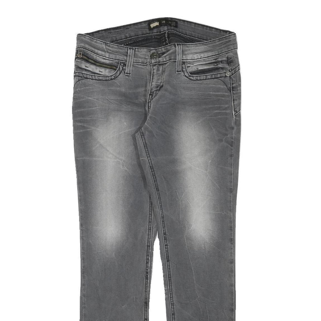 LEVI'S Womens Slim Grey Denim Slim Jeans W30 L28 Stylish Faded Wash Zip Closure