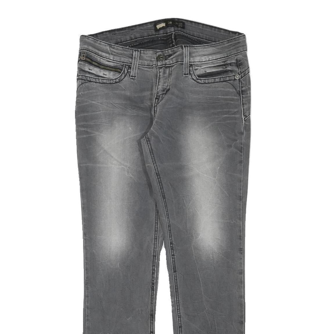 LEVI'S Womens Slim Grey Denim Slim Jeans W30 L28 Stylish Faded Wash Zip Closure