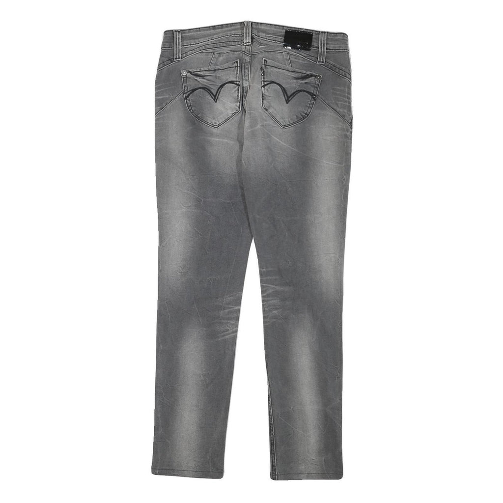 LEVI'S Womens Slim Grey Denim Slim Jeans W30 L28 Stylish Faded Wash Zip Closure