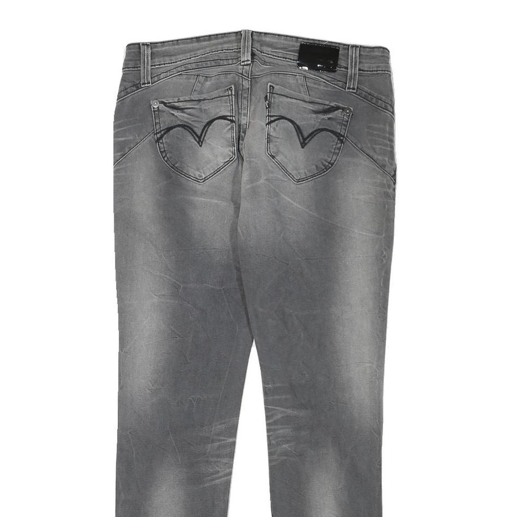 LEVI'S Womens Slim Grey Denim Slim Jeans W30 L28 Stylish Faded Wash Zip Closure