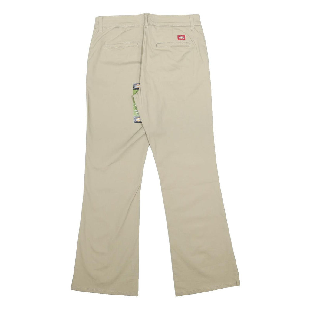 DICKIES Womens Cotton Blend Slim Beige Trousers W31 L32 Classic Slim Fit Zip