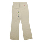DICKIES Womens Cotton Blend Slim Beige Trousers W31 L32 Classic Slim Fit Zip