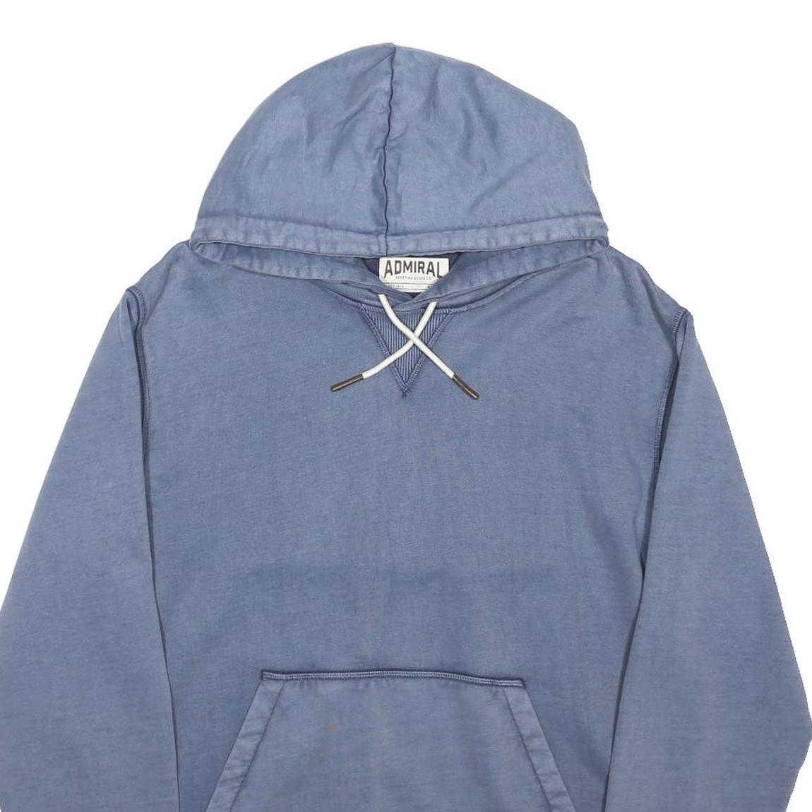 ADMIRAL Mens Blue Pullover M Cotton Blend Hoodie Casual Style