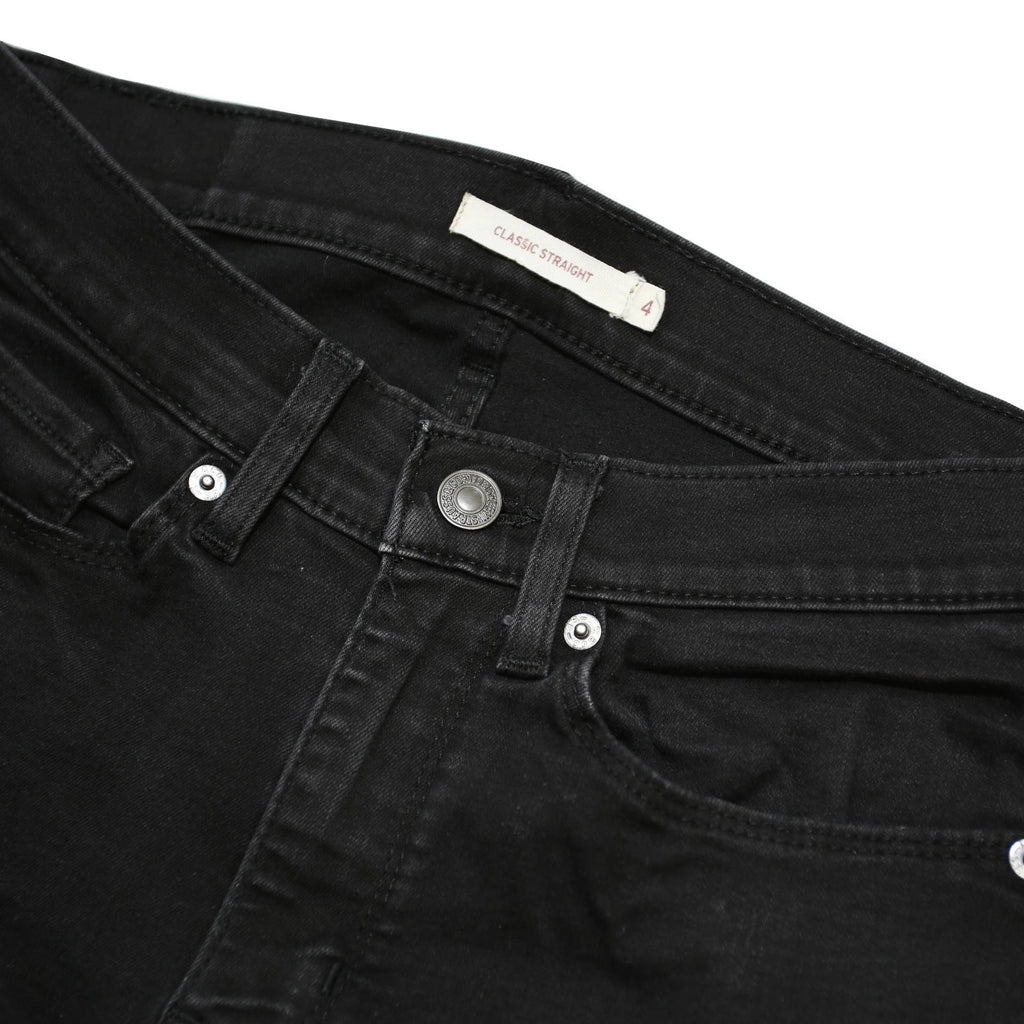 LEVI'S Womens Classic Black Skinny Denim Medium W27 L30 Zip Cotton Blend Jeans