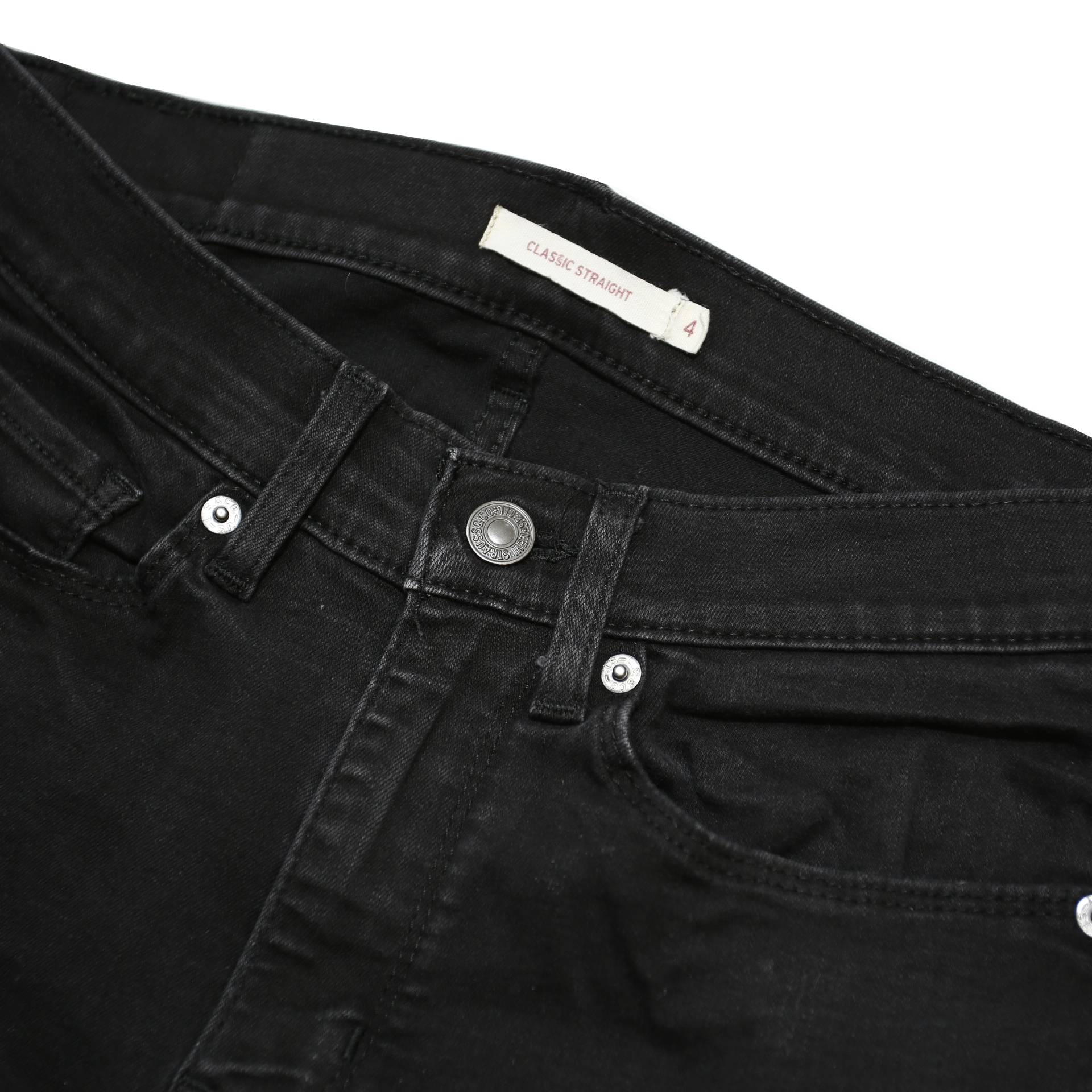 LEVI'S Womens Classic Black Skinny Denim Medium W27 L30 Zip Cotton Blend Jeans