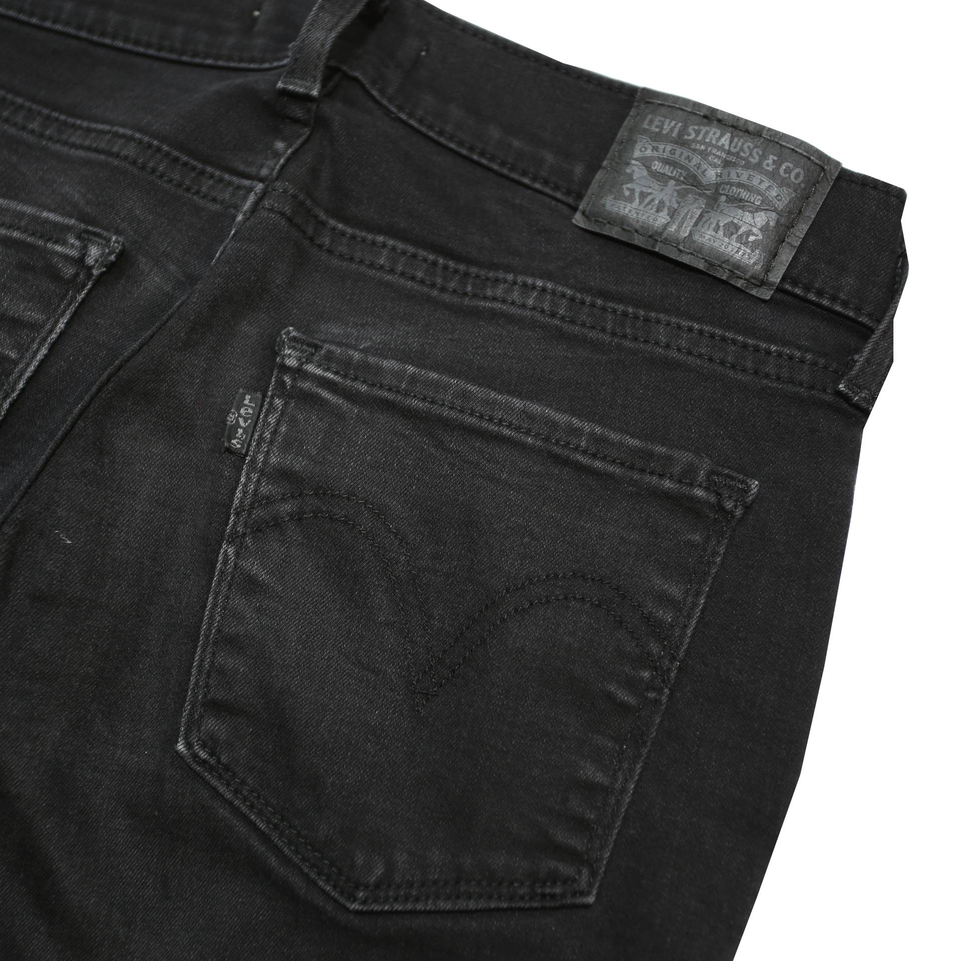 LEVI'S Womens Classic Black Skinny Denim Medium W27 L30 Zip Cotton Blend Jeans
