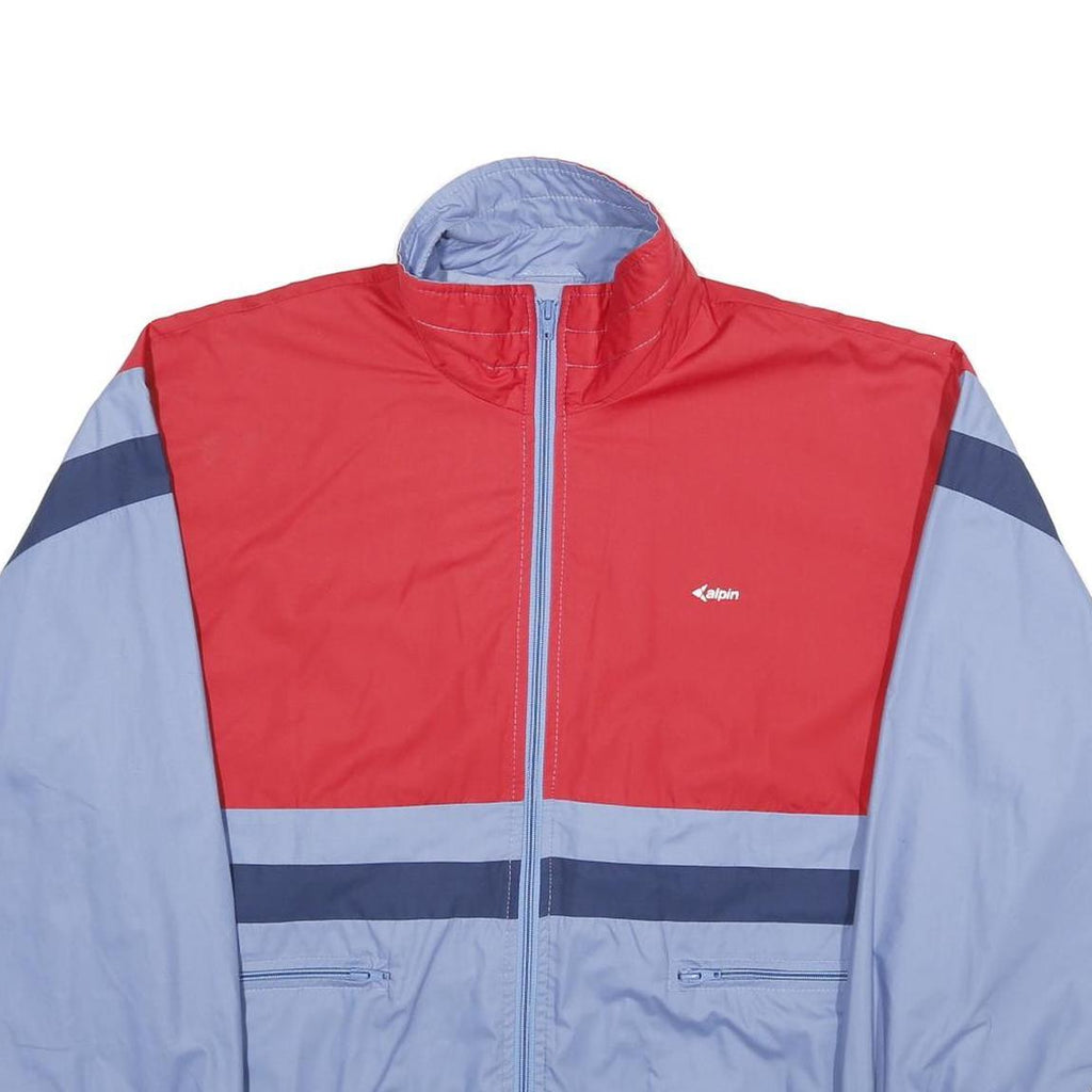 ALPIN Mens Red & Light Blue Sports Track Jacket XL Polyester Blend Colourblock