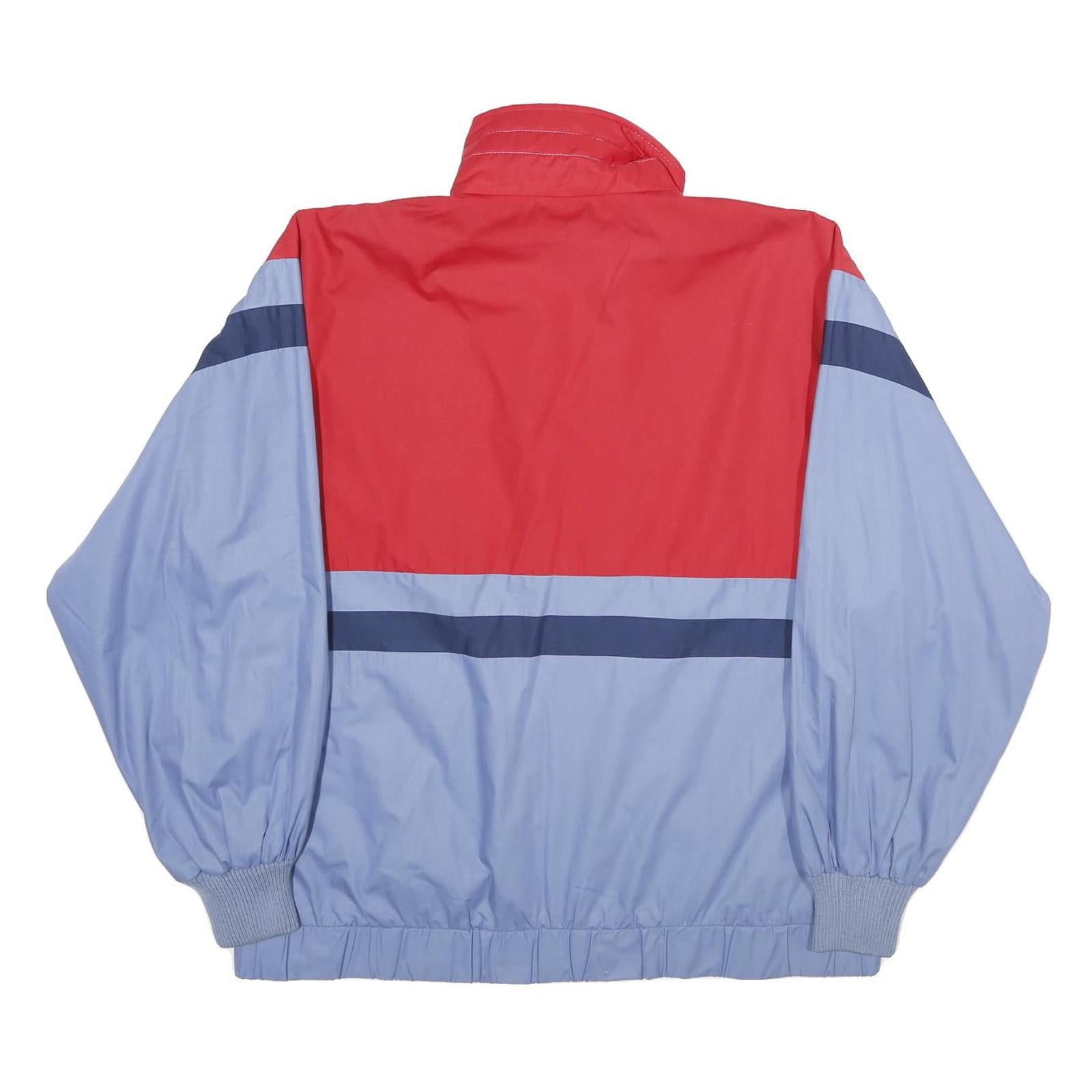 ALPIN Mens Red & Light Blue Sports Track Jacket XL Polyester Blend Colourblock