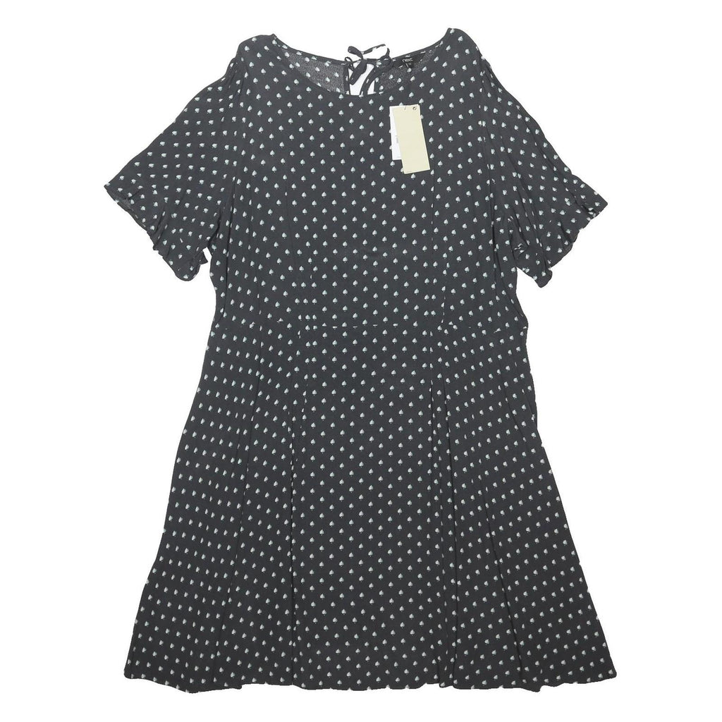 NEXT Womens Black & White Day Dress Polyester Blend Short Sleeve UK 22 Polka Dot