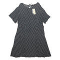 NEXT Womens Black & White Day Dress Polyester Blend Short Sleeve UK 22 Polka Dot