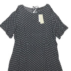 NEXT Womens Black & White Day Dress Polyester Blend Short Sleeve UK 22 Polka Dot