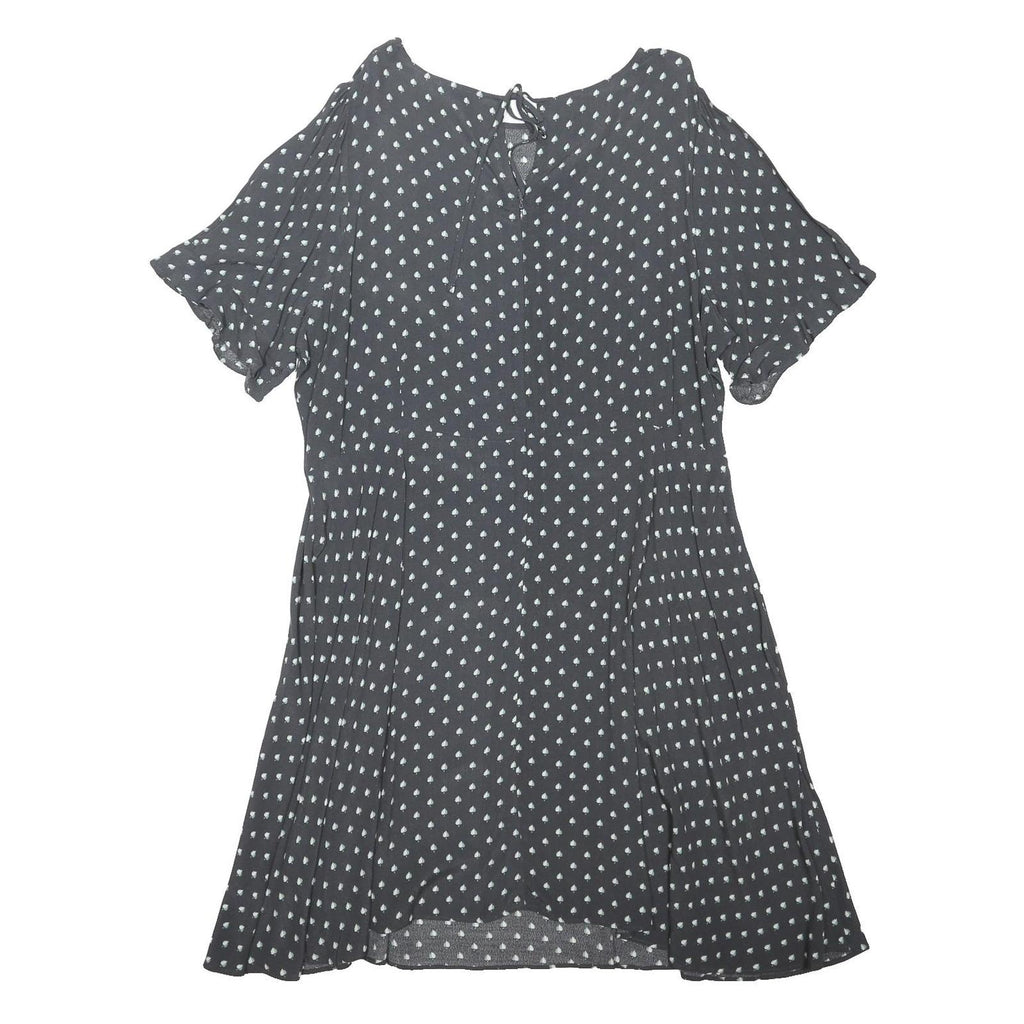 NEXT Womens Black & White Day Dress Polyester Blend Short Sleeve UK 22 Polka Dot