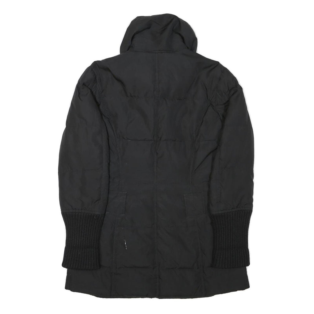 MAX&CO Womens Black Jacket S Polyester Blend Plain Zip Button Collar Casual Wear