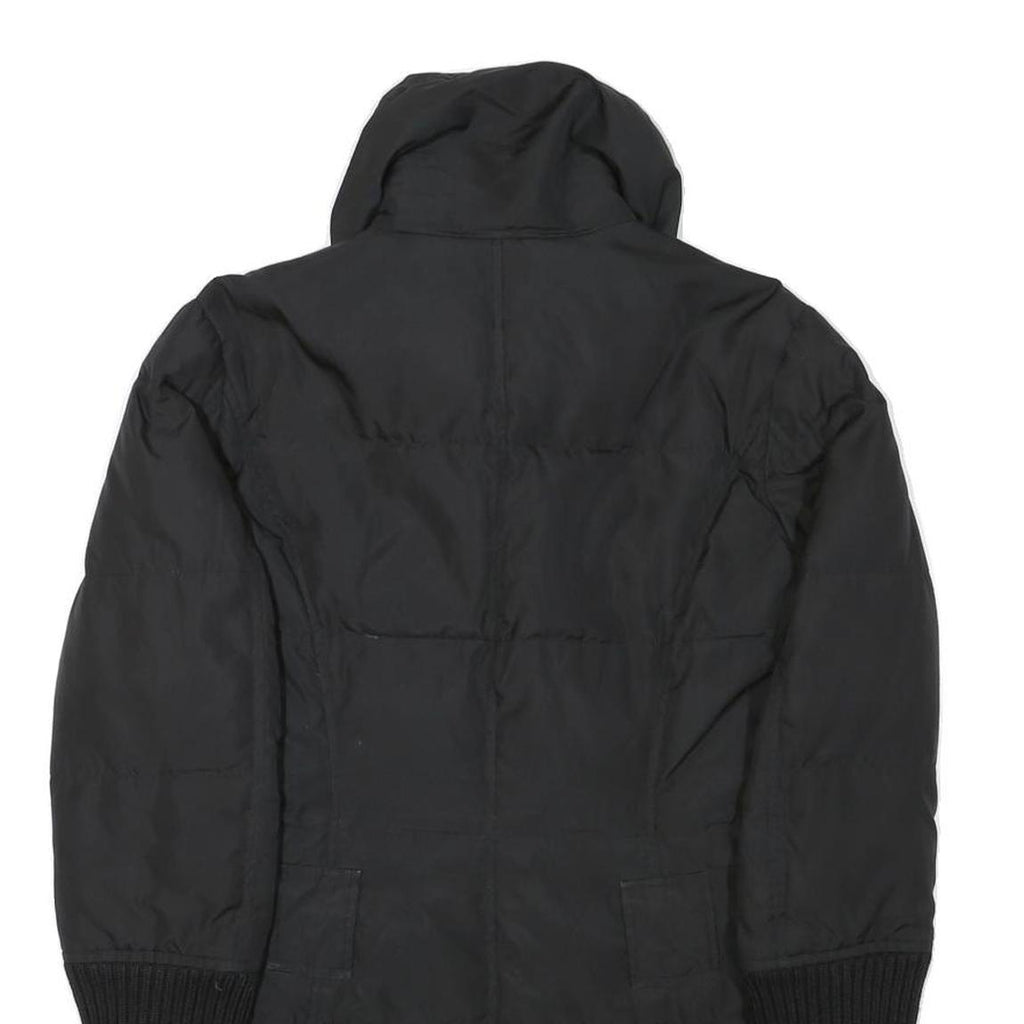 MAX&CO Womens Black Jacket S Polyester Blend Plain Zip Button Collar Casual Wear