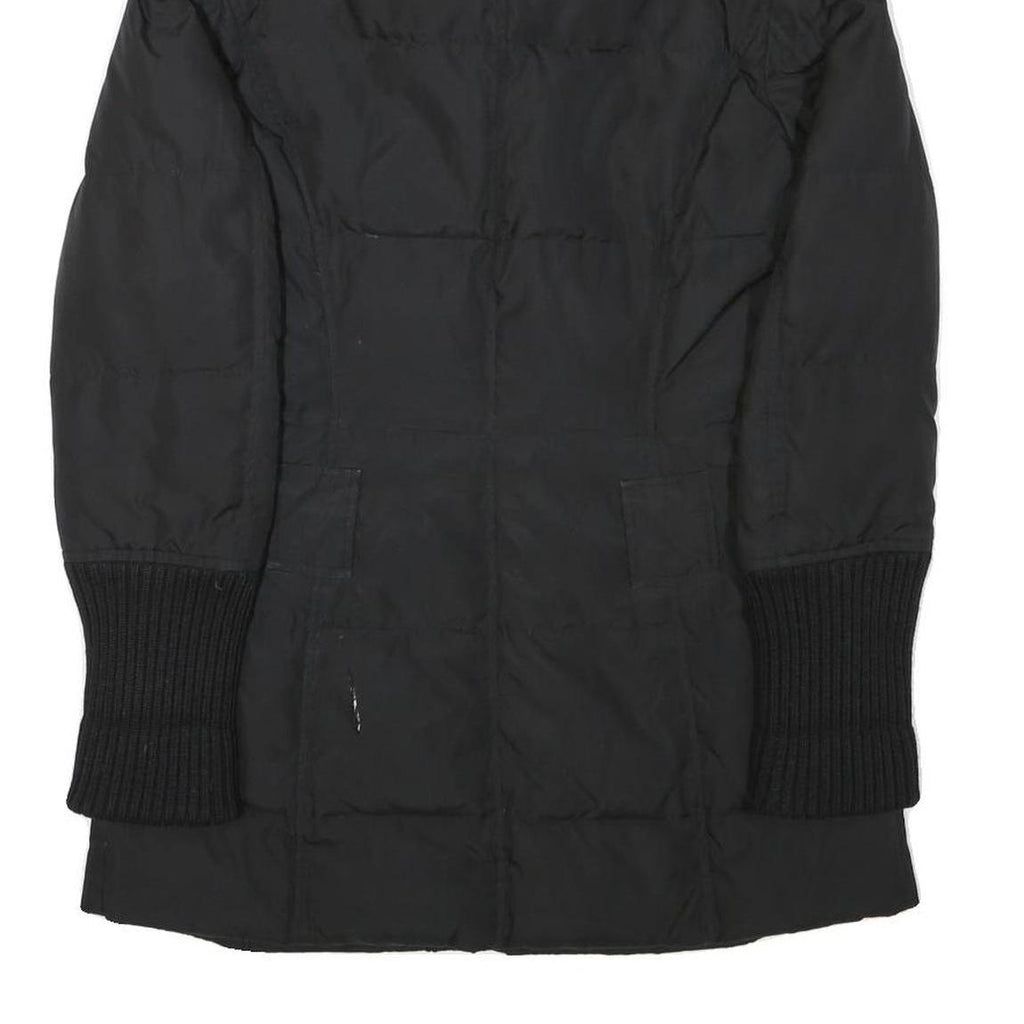 MAX&CO Womens Black Jacket S Polyester Blend Plain Zip Button Collar Casual Wear