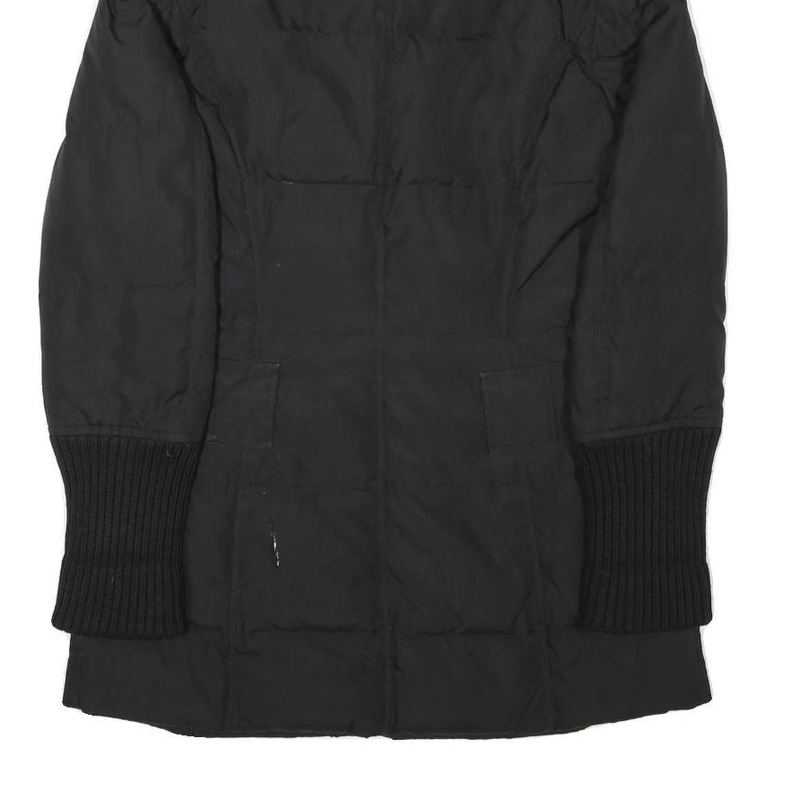 MAX&CO Womens Black Jacket S Polyester Blend Plain Zip Button Collar Casual Wear