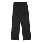 DRIVER Womens Black Regular Fit Straight Leg Trousers W27 L30 Zip Polyester