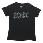 ACDC Womens Black Cotton Blend Graphic T-Shirt L Short Sleeve Crew Neck Band