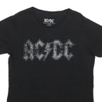 ACDC Womens Black Cotton Blend Graphic T-Shirt L Short Sleeve Crew Neck Band