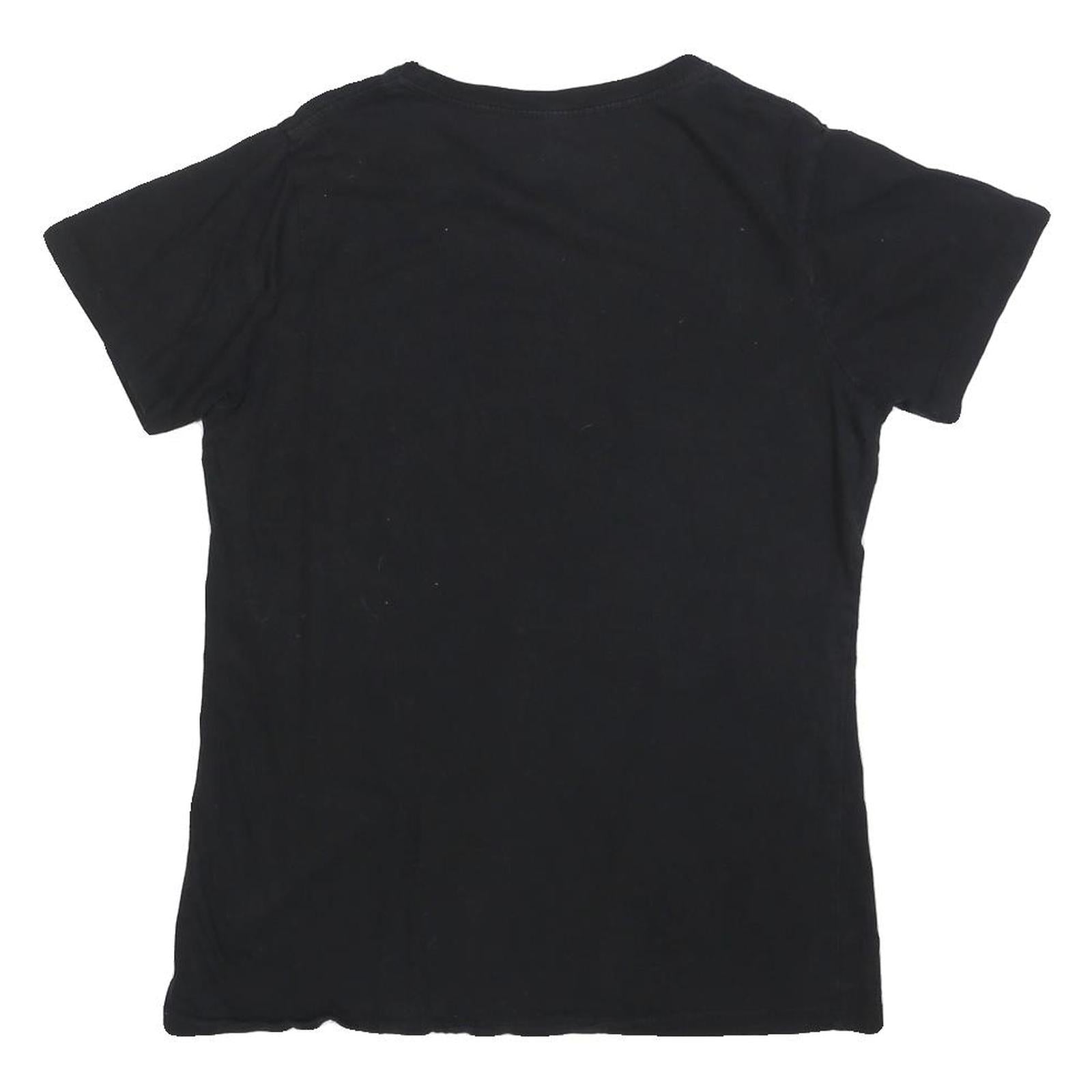 ACDC Womens Black Cotton Blend Graphic T-Shirt L Short Sleeve Crew Neck Band