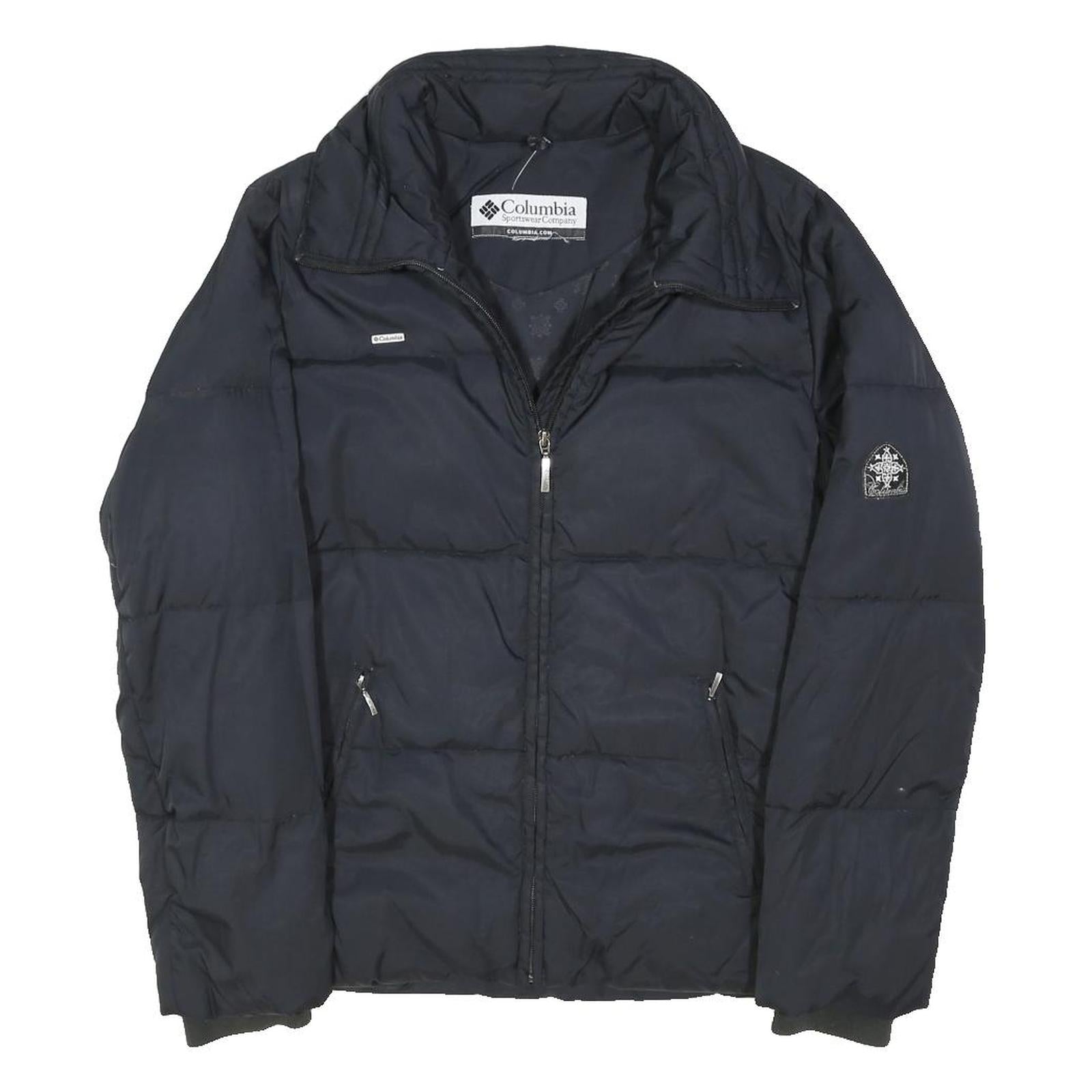 COLUMBIA Womens Black Jacket L Polyester Blend Quilted Puffer Zip Outdoor Warm