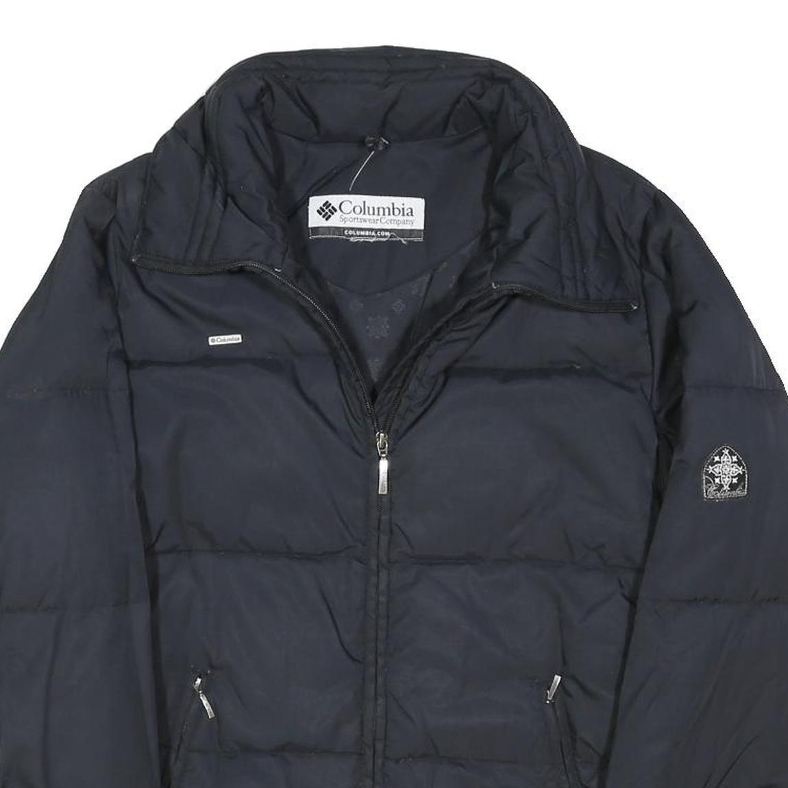 COLUMBIA Womens Black Jacket L Polyester Blend Quilted Puffer Zip Outdoor Warm