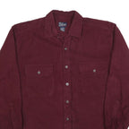 COLD STORAGE Mens Maroon Cotton Blend Shirt L Button Front Casual Workwear