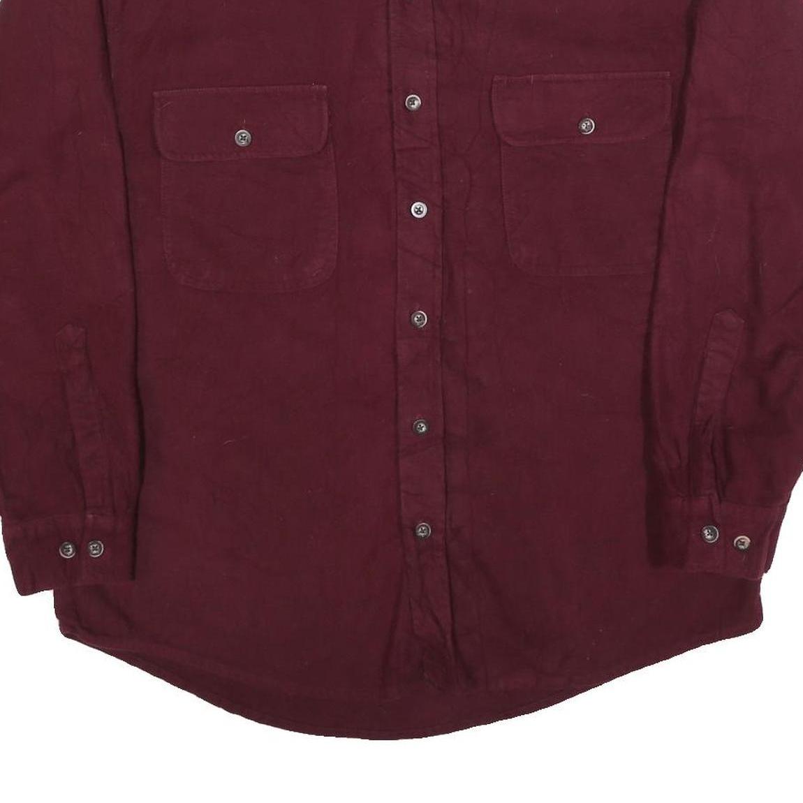 COLD STORAGE Mens Maroon Cotton Blend Shirt L Button Front Casual Workwear