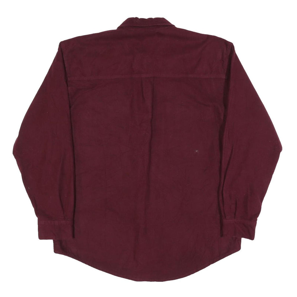COLD STORAGE Mens Maroon Cotton Blend Shirt L Button Front Casual Workwear