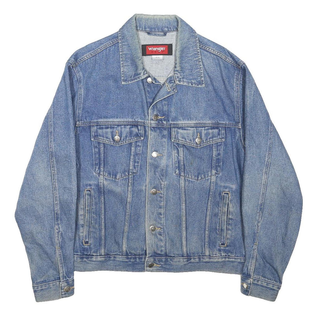 WRANGLER Mens Blue Denim Button Jacket M Cotton Blend Classic Vintage Casual