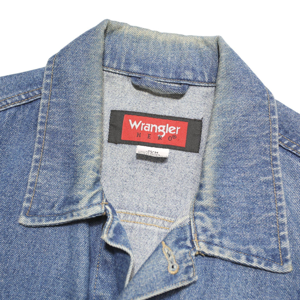 WRANGLER Mens Blue Denim Button Jacket M Cotton Blend Classic Vintage Casual
