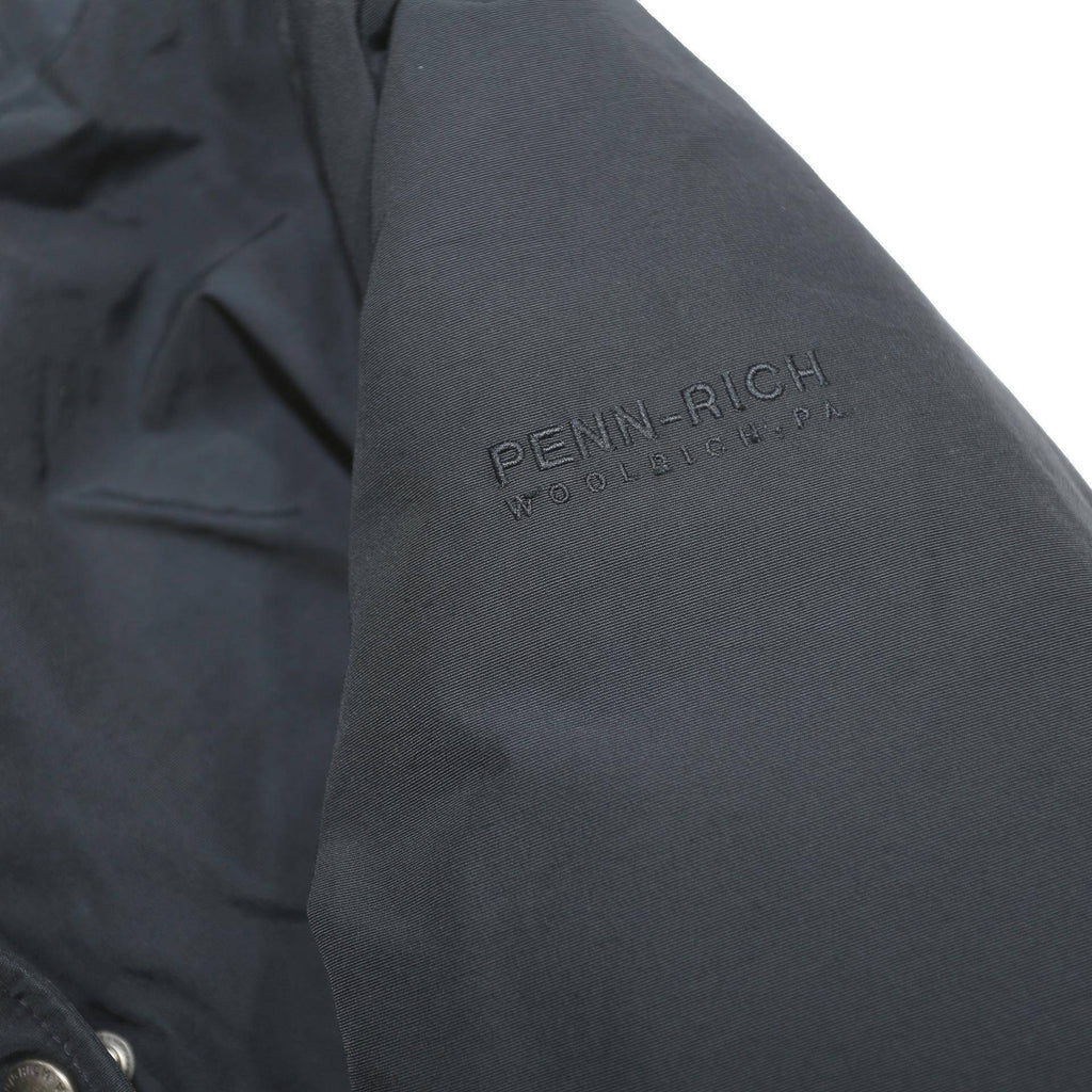 WOOLRICH Womens Navy Blue Hooded Cotton Blend Jacket L Zip Long Sleeve Casual
