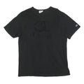 CHAMPION Mens Black Cotton Blend Graphic T-Shirt L Short Sleeve Crew Neck