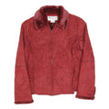 REP SPORT Womens Red Suede Zip Up Jacket M Suede Plain Stylish Casual Outerwear