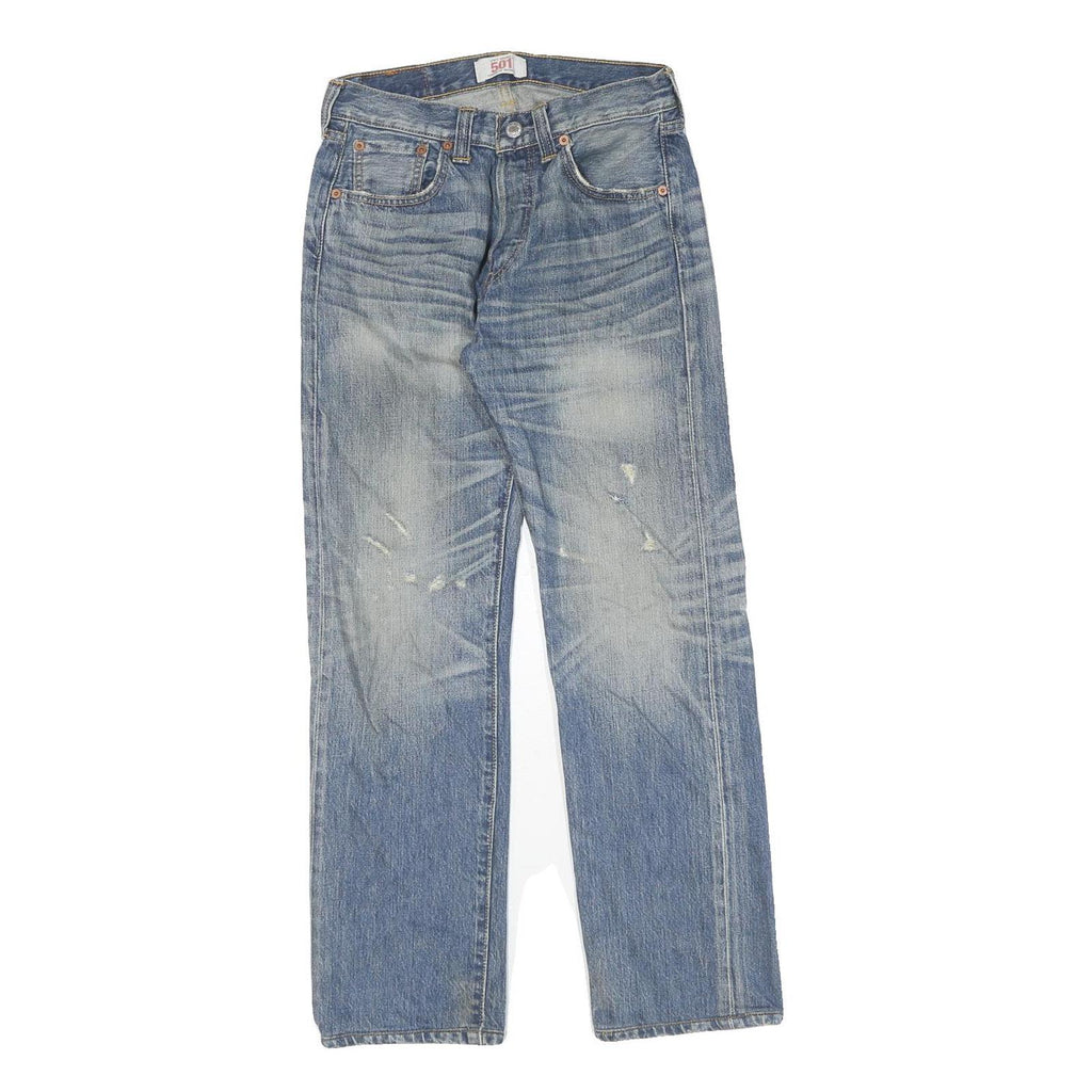 LEVI'S 501 Mens Jeans Blue Regular Straight Denim Medium W28 L27 Classic Zip