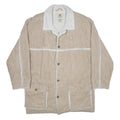 LEVI'S Mens Beige & White Corduroy Button Jacket M Polyester Blend Sherpa Collar