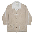 LEVI'S Mens Beige & White Corduroy Button Jacket M Polyester Blend Sherpa Collar