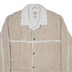 LEVI'S Mens Beige & White Corduroy Button Jacket M Polyester Blend Sherpa Collar
