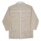 LEVI'S Mens Beige & White Corduroy Button Jacket M Polyester Blend Sherpa Collar