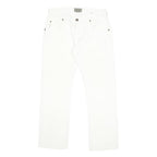 ARMANI JEANS Mens White Regular Fit Straight Denim Jeans W32 L29 Button Closure