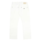 ARMANI JEANS Mens White Regular Fit Straight Denim Jeans W32 L29 Button Closure